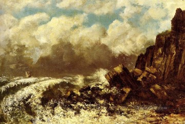 Marine A Etretat Pintor realista Gustave Courbet Pinturas al óleo